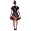 Fire Flame Burn Hot Heat Light Burning Orange Velvet Suspender Skater Skirt View2