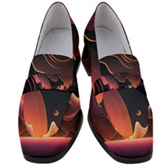 Fire Flame Burn Hot Heat Light Burning Orange Women s Chunky Heel Loafers by Ravend