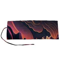 Fire Flame Burn Hot Heat Light Burning Orange Roll Up Canvas Pencil Holder (s) by Ravend