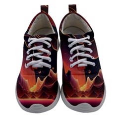 Fire Flame Burn Hot Heat Light Burning Orange Women Athletic Shoes by Ravend