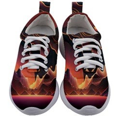 Fire Flame Burn Hot Heat Light Burning Orange Kids Athletic Shoes by Ravend