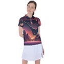 Fire Flame Burn Hot Heat Light Burning Orange Women s Polo Tee View1