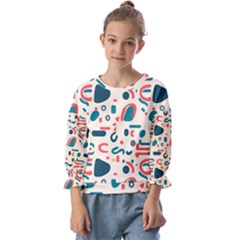 Shapes Pattern  Kids  Cuff Sleeve Top