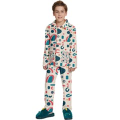 Shapes Pattern  Kids  Long Sleeve Velvet Pajamas Set by Sobalvarro