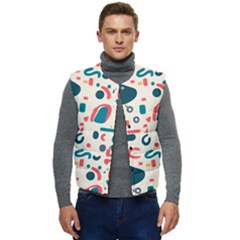 Shapes Pattern  Men s Short Button Up Puffer Vest	 by Sobalvarro