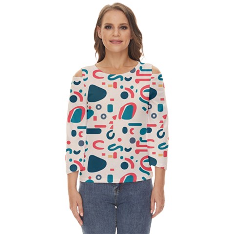 Shapes Pattern  Cut Out Wide Sleeve Top by Sobalvarro