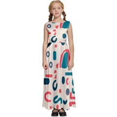 Shapes Pattern  Kids  Satin Sleeveless Maxi Dress by Sobalvarro