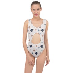 Space Planets Art Pattern Design Wallpaper Center Cut Out Swimsuit by Ravend