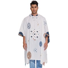 Space Planets Art Pattern Design Wallpaper Men s Hooded Rain Ponchos