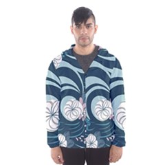 Flowers Pattern Floral Ocean Abstract Digital Art Men s Hooded Windbreaker by Ravend