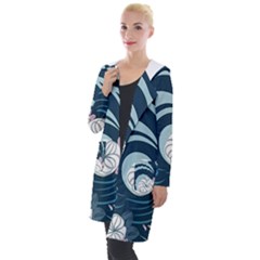 Flowers Pattern Floral Ocean Abstract Digital Art Hooded Pocket Cardigan by Ravend