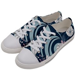 Flowers Pattern Floral Ocean Abstract Digital Art Women s Low Top Canvas Sneakers by Ravend