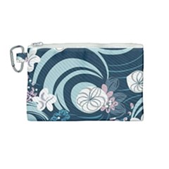 Flowers Pattern Floral Ocean Abstract Digital Art Canvas Cosmetic Bag (medium) by Ravend