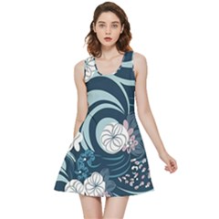 Flowers Pattern Floral Ocean Abstract Digital Art Inside Out Reversible Sleeveless Dress by Ravend