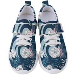 Flowers Pattern Floral Ocean Abstract Digital Art Women s Velcro Strap Shoes by Ravend