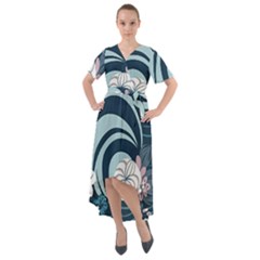 Flowers Pattern Floral Ocean Abstract Digital Art Front Wrap High Low Dress by Ravend