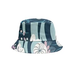 Flowers Pattern Floral Ocean Abstract Digital Art Inside Out Bucket Hat (kids) by Ravend