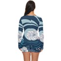 Flowers Pattern Floral Ocean Abstract Digital Art Long Sleeve Boyleg Swimsuit View4