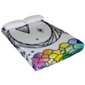 Rainbow Fun Cute Minimal Doodle Drawing Fitted Sheet (Queen Size) View2