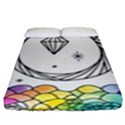 Rainbow Fun Cute Minimal Doodle Drawing Fitted Sheet (King Size) View1