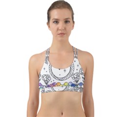 Rainbow Fun Cute Minimal Doodle Drawing Back Web Sports Bra by Ravend