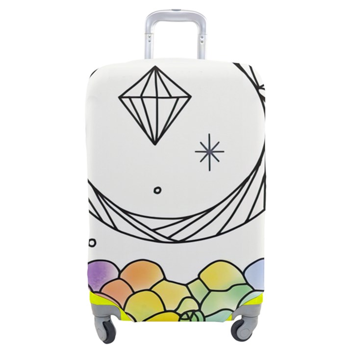 Rainbow Fun Cute Minimal Doodle Drawing Luggage Cover (Medium)