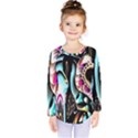 Garden Flower Nature Digital Art Abstract Kids  Long Sleeve Tee View1