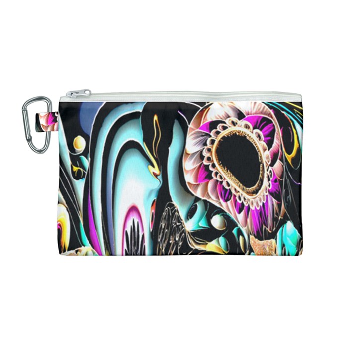 Garden Flower Nature Digital Art Abstract Canvas Cosmetic Bag (Medium)