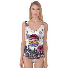 Rainbow Fun Cute Minimal Doodle Drawing Unique Princess Tank Leotard  by Ravend