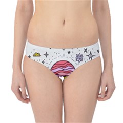 Rainbow Fun Cute Minimal Doodle Drawing Unique Hipster Bikini Bottoms by Ravend