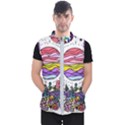 Rainbow Fun Cute Minimal Doodle Drawing Unique Men s Puffer Vest View1