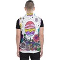 Rainbow Fun Cute Minimal Doodle Drawing Unique Men s Puffer Vest View2