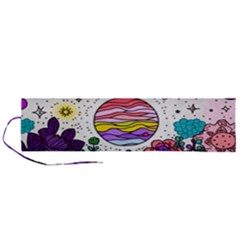 Rainbow Fun Cute Minimal Doodle Drawing Unique Roll Up Canvas Pencil Holder (l) by Ravend