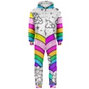 Rainbow Fun Cute Minimal Doodle Drawing Art Hooded Jumpsuit (Men) View1