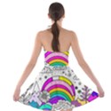 Rainbow Fun Cute Minimal Doodle Drawing Art Strapless Bra Top Dress View2