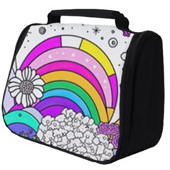 Rainbow Fun Cute Minimal Doodle Drawing Art Full Print Travel Pouch (big) by Ravend