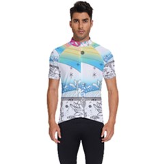 Rainbow Fun Cute Minimal Doodle Drawing Arts Men s Short Sleeve Cycling Jersey by Ravend