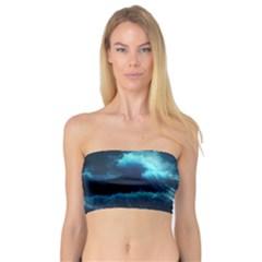 Moonlight High Tide Storm Tsunami Waves Ocean Sea Bandeau Top by Ravend