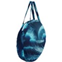 Moonlight High Tide Storm Tsunami Waves Ocean Sea Giant Round Zipper Tote View3