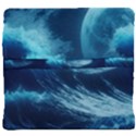 Moonlight High Tide Storm Tsunami Waves Ocean Sea Back Support Cushion View4