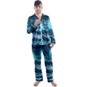 Moonlight High Tide Storm Tsunami Waves Ocean Sea Men s Long Sleeve Satin Pajamas Set View1