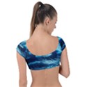 Moonlight High Tide Storm Tsunami Waves Ocean Sea Cap Sleeve Ring Bikini Top View2