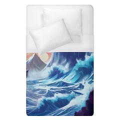 Storm Tsunami Waves Ocean Sea Nautical Nature Duvet Cover (single Size) by Ravend