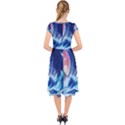 Storm Tsunami Waves Ocean Sea Nautical Nature Cap Sleeve Front Wrap Midi Dress View2