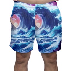 Storm Tsunami Waves Ocean Sea Nautical Nature Men s Shorts by Ravend