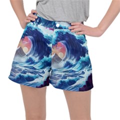 Storm Tsunami Waves Ocean Sea Nautical Nature Ripstop Shorts by Ravend