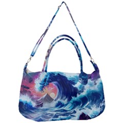 Storm Tsunami Waves Ocean Sea Nautical Nature Removal Strap Handbag