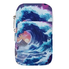 Storm Tsunami Waves Ocean Sea Nautical Nature Waist Pouch (large) by Ravend