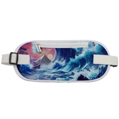 Storm Tsunami Waves Ocean Sea Nautical Nature Rounded Waist Pouch