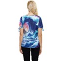 Storm Tsunami Waves Ocean Sea Nautical Nature Bow Sleeve Button Up Top View4